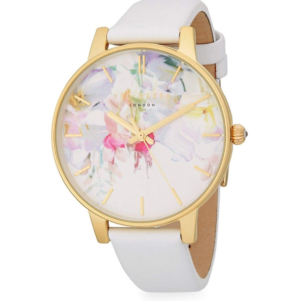 🆕 TED BAKER Womens Watch Floral 🌺 Leather Band